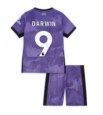 Liverpool Darwin Nunez #9 Tredjedraktsett Barn 2023-24 Kortermet (+ Korte bukser)